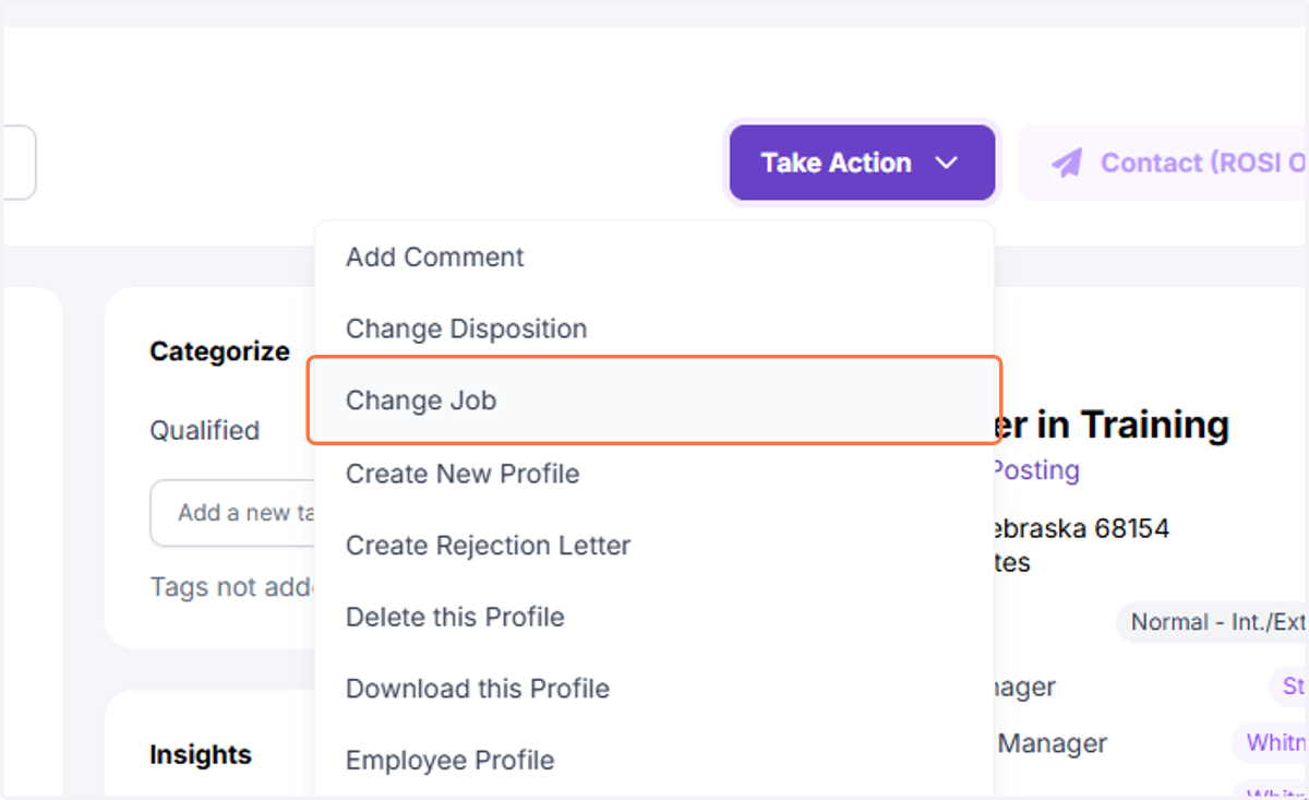 Click on Change Job