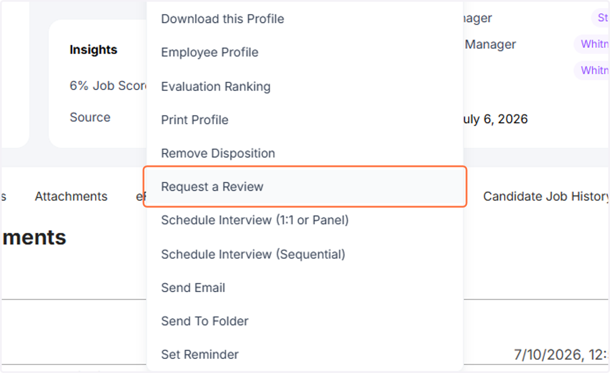 Click on Request a Review