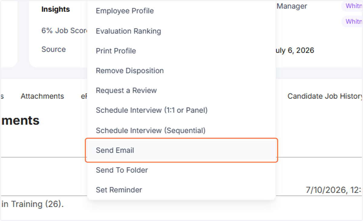 Click on Send Email