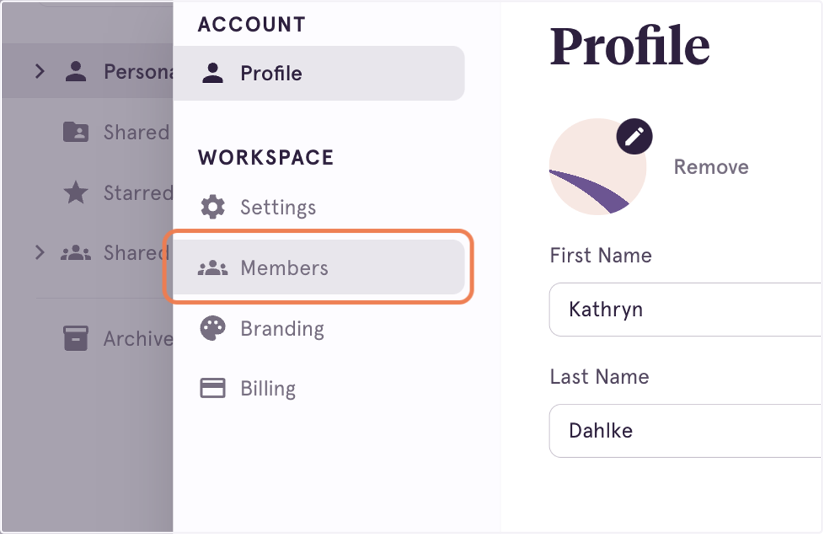 Click on Members