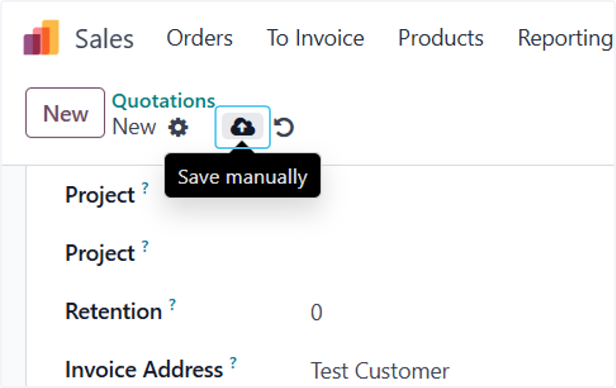 Click on Save manually