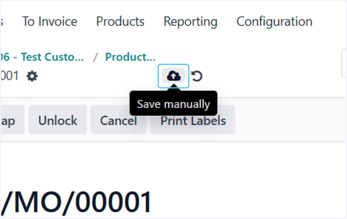Click on Save manually