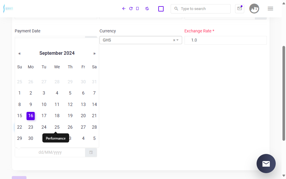 Select date