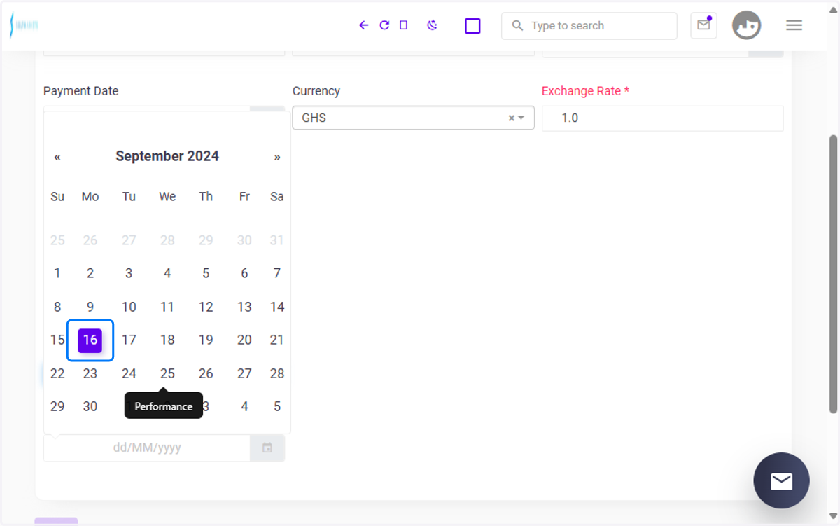 Select date