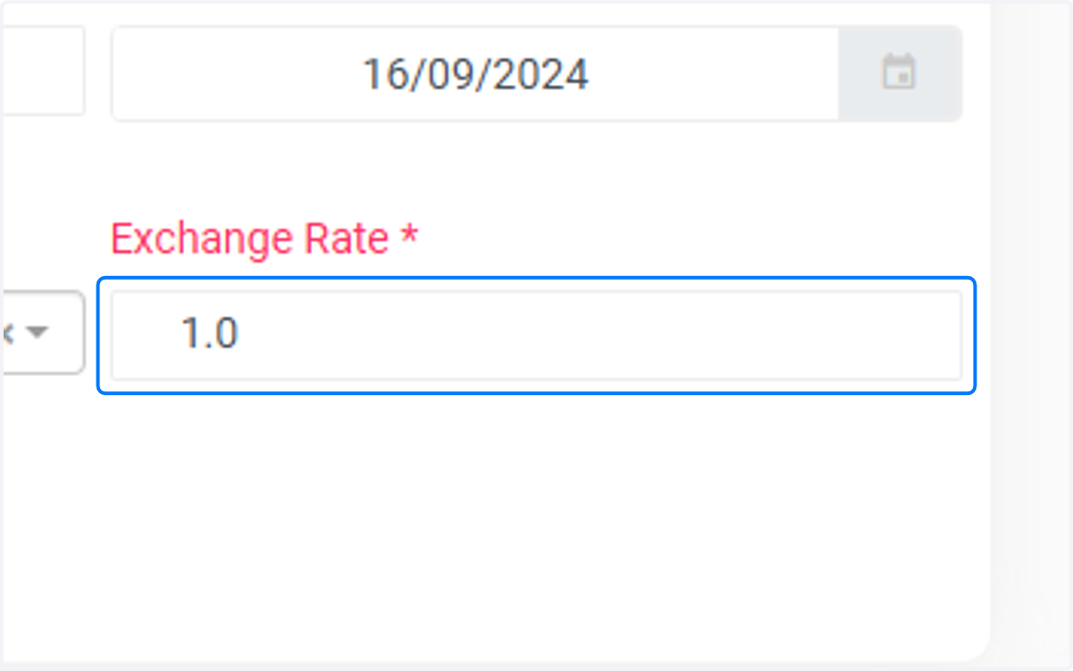 Input Exchange Rate