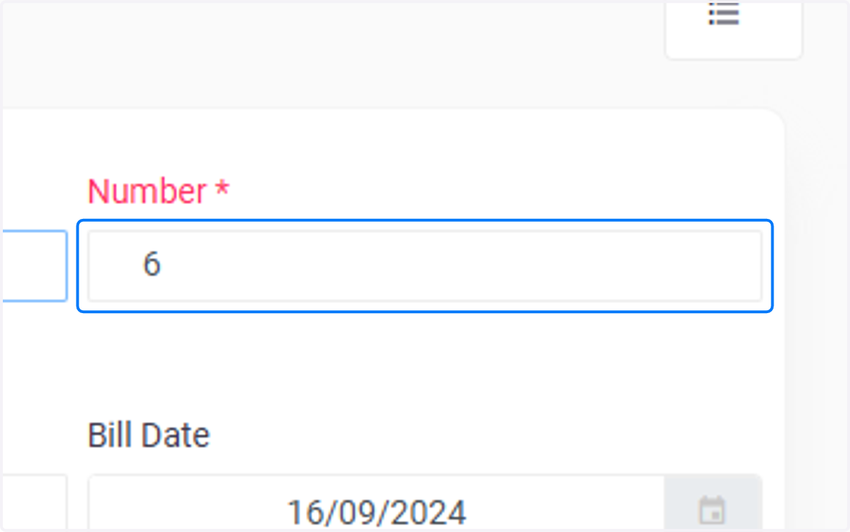 Click on Number