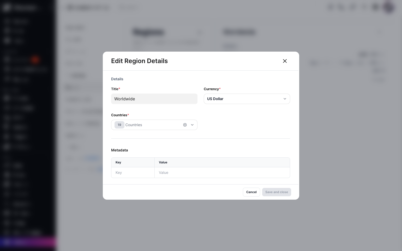 Managing Regions