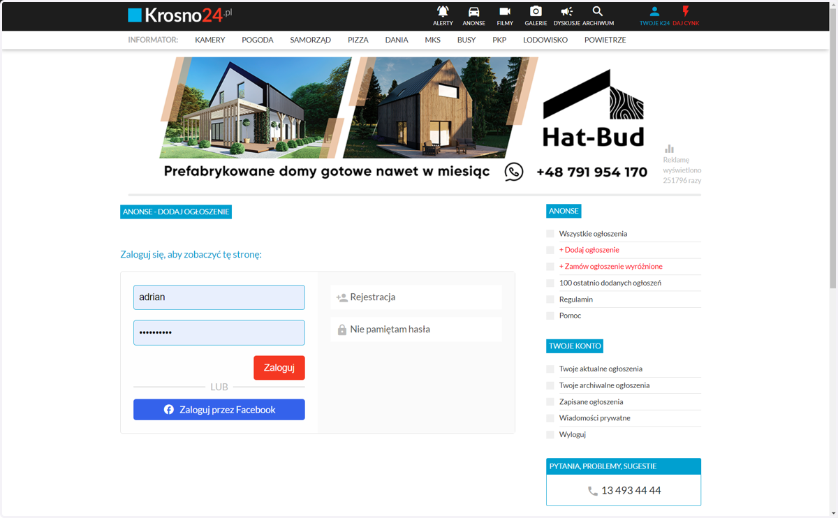 Zaloguj się (lub zarejestruj, jeśli nie masz u nas konta)