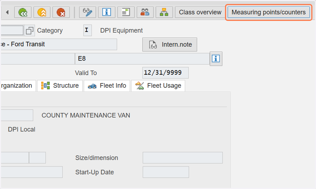 Click on Measuring points/counters