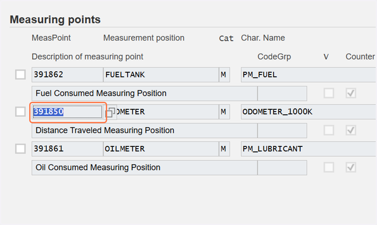 Copy the Odometer's Measuring Position Code