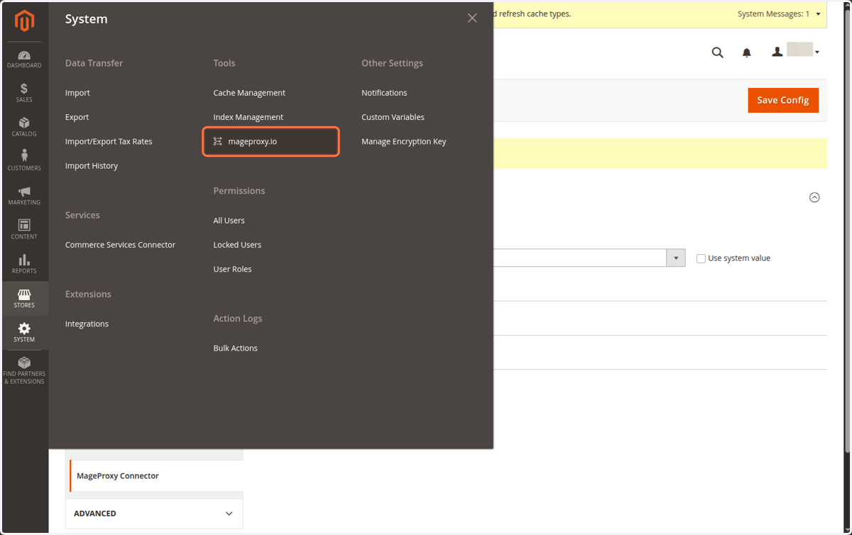 Click on mageproxy.io