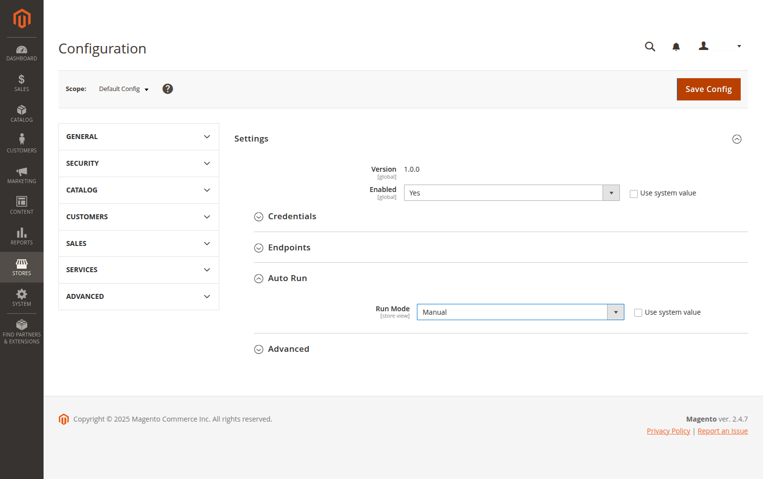 Click on Save Config