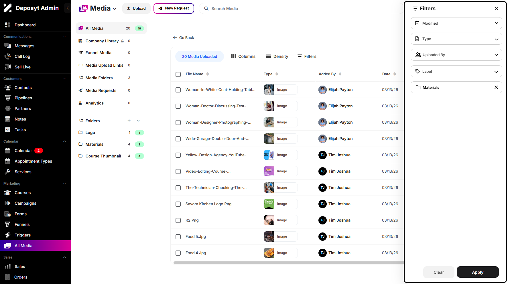 Step 7: Configure the filters to continue, using any options as required.