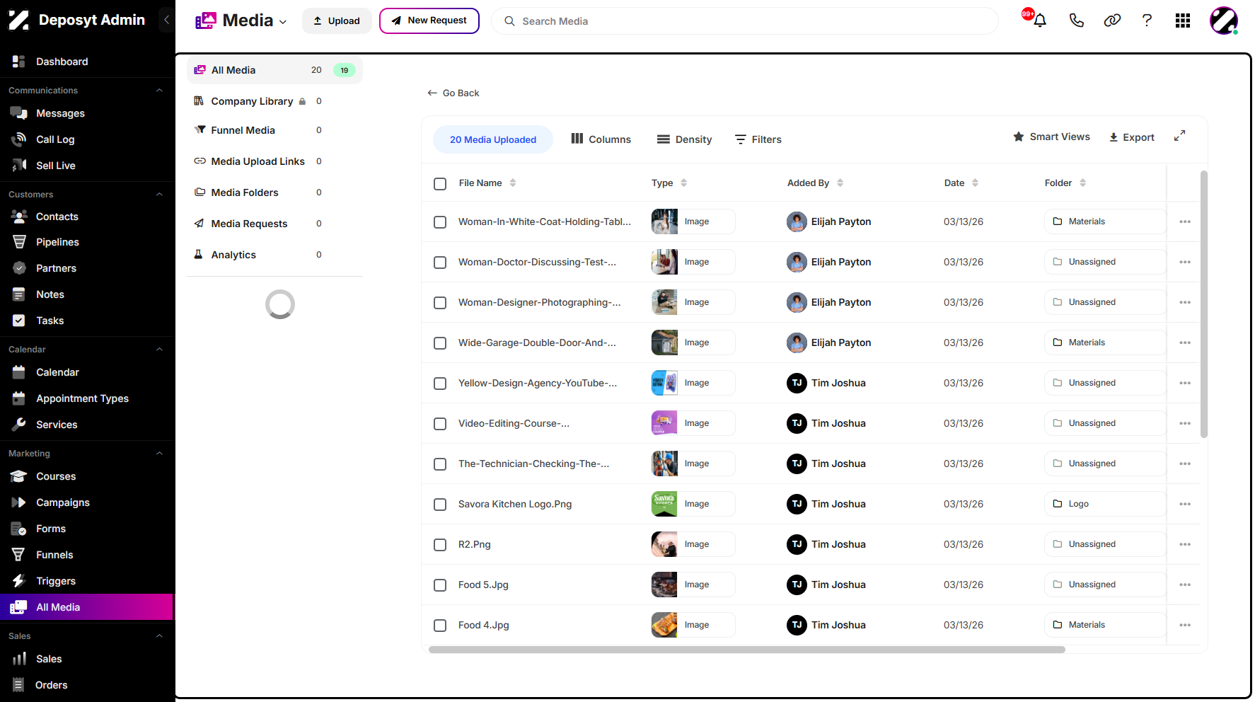 Step 4: You will be navigated to the All Media List View.