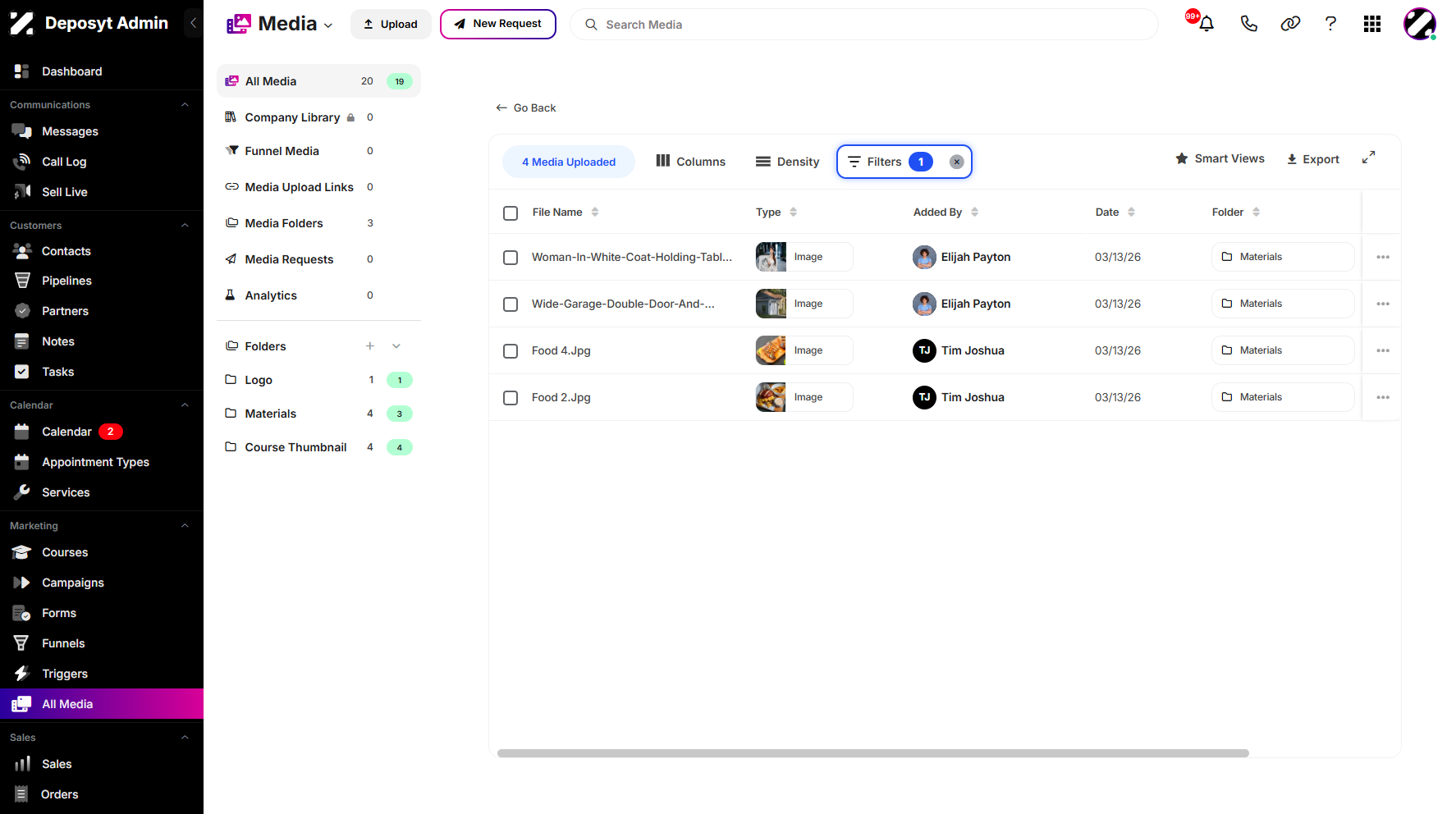 Step 10: It will display the filtered media based on your selected filtering option.