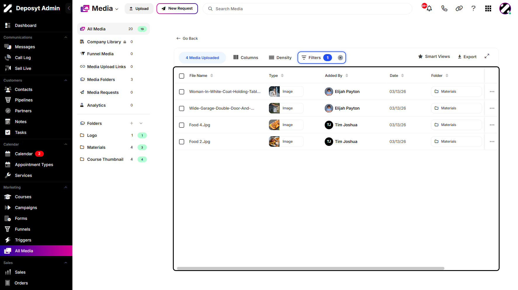 Step 10: It will display the filtered media based on your selected filtering option.
