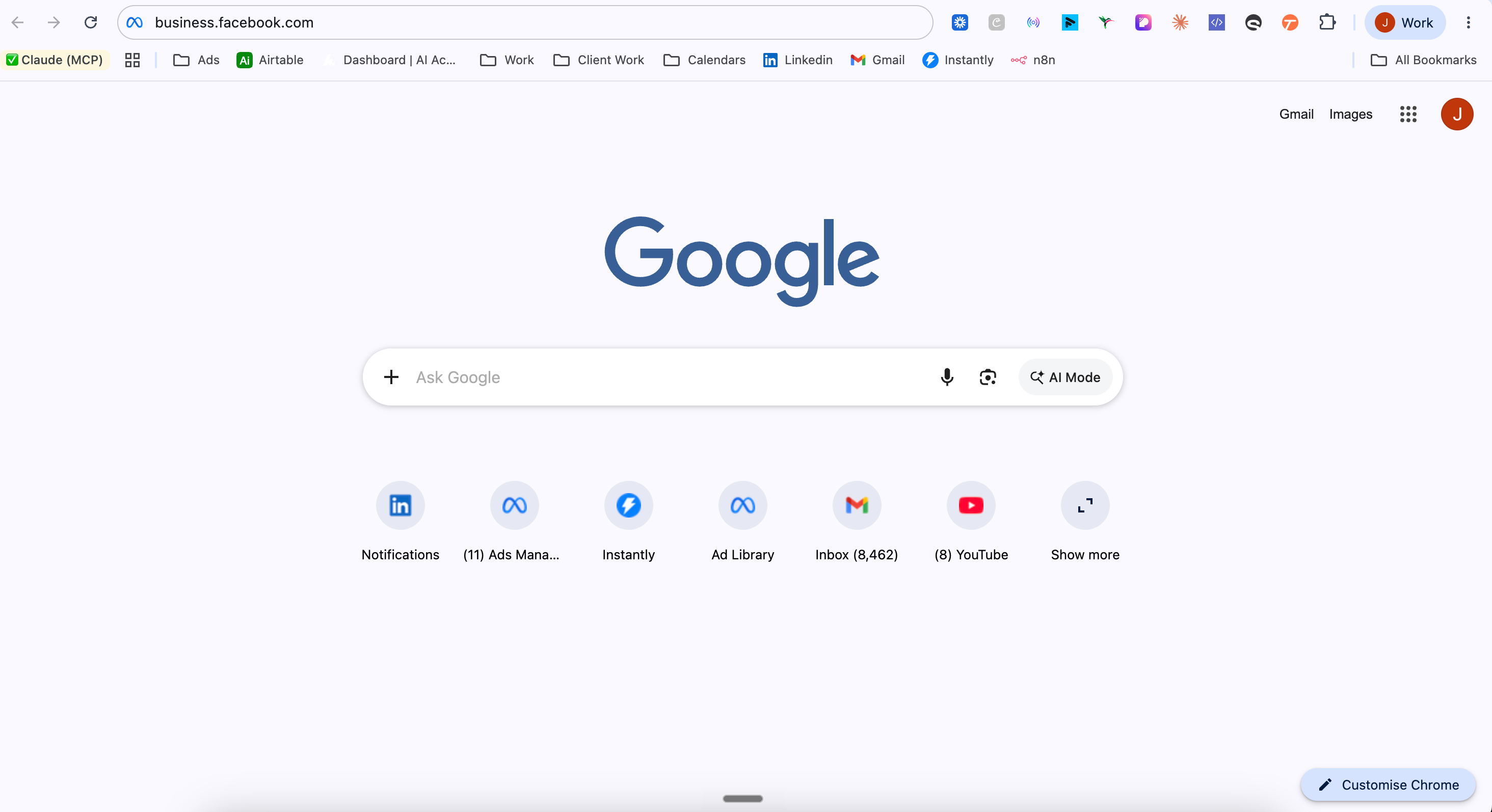 Search for business.facebook.com into your browser url