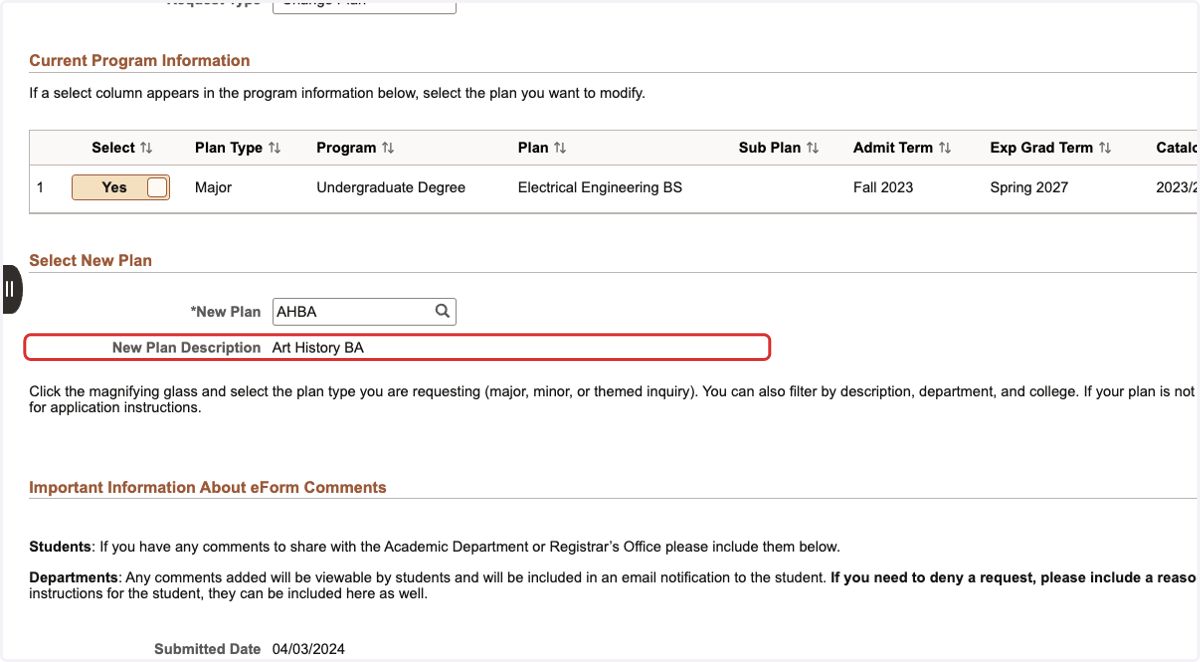 Verify the major you chose is correct