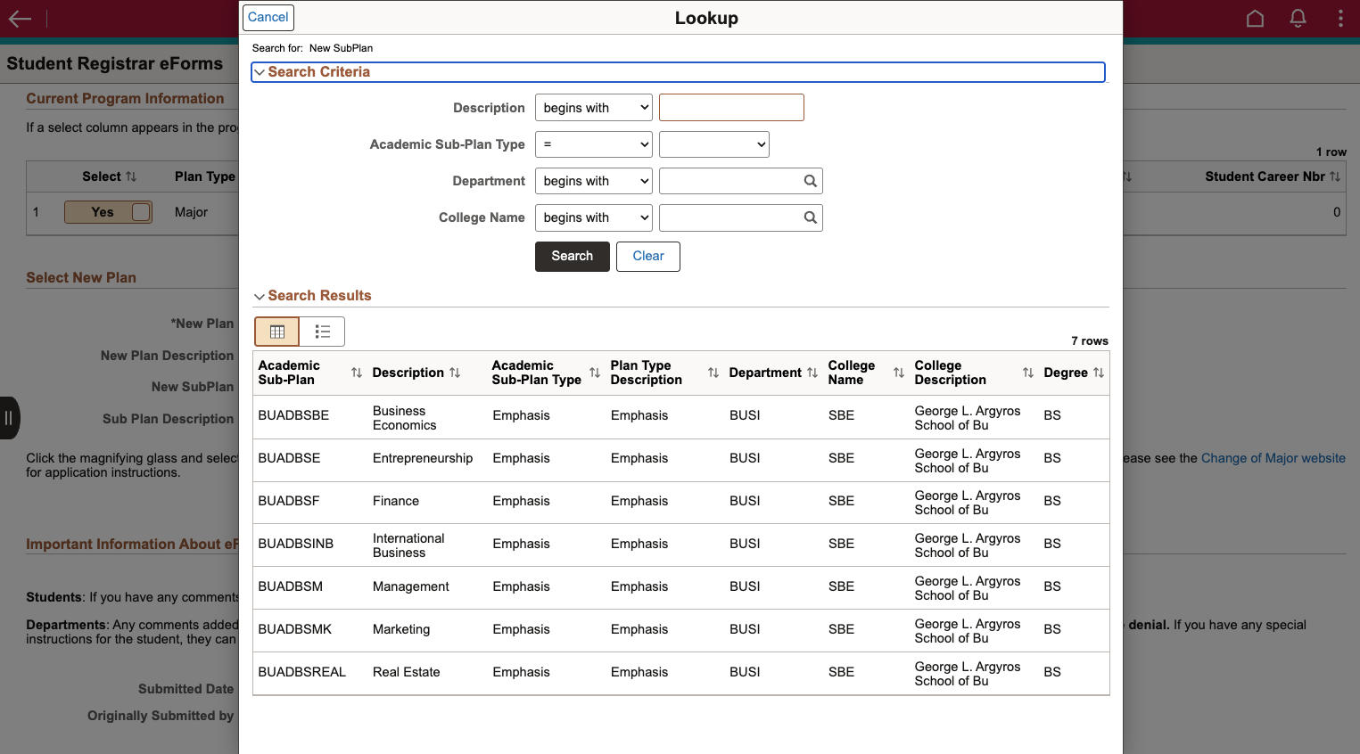Using keywords, search the area of emphasis you have chosen