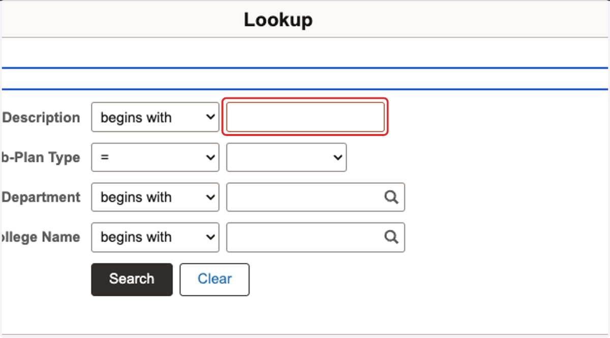 Using keywords, search the area of emphasis you have chosen