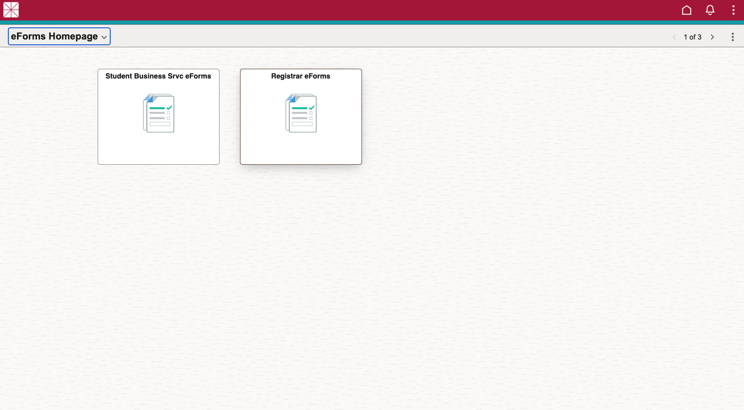 Click on Registrar eForms