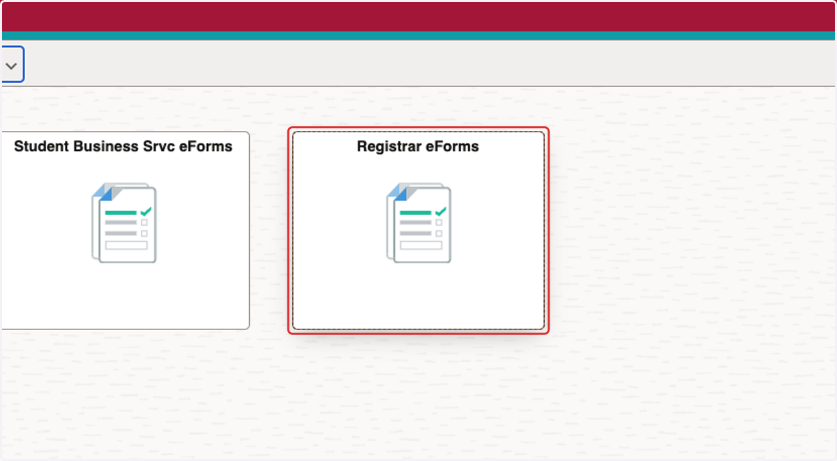 Click on Registrar eForms