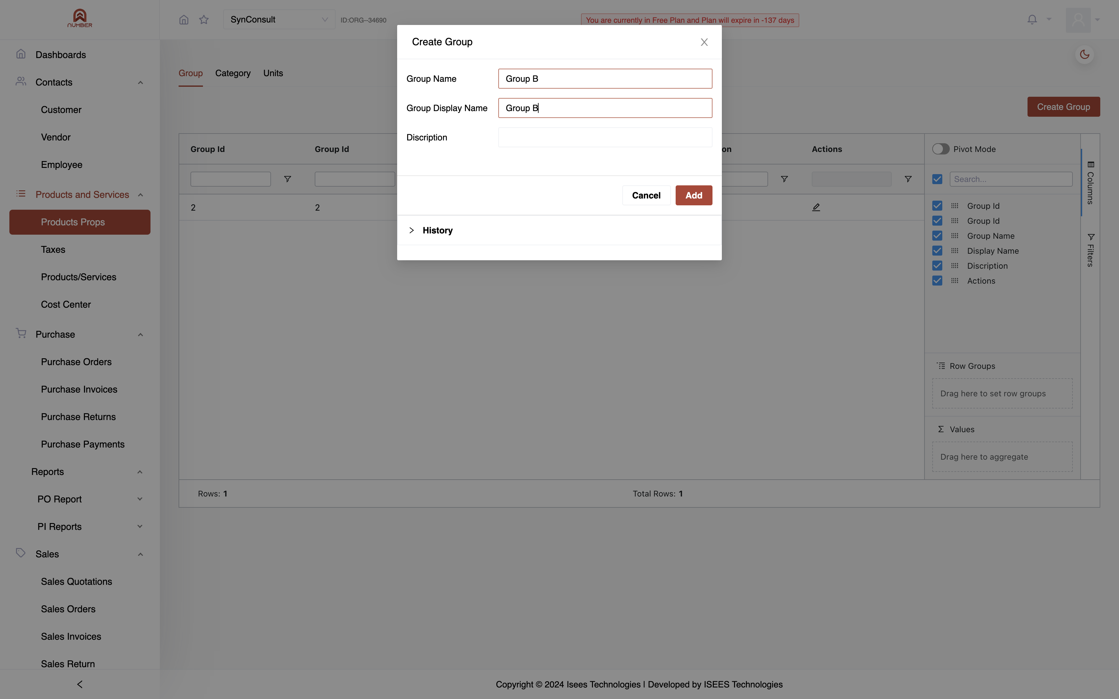 Enter group details:Display Name