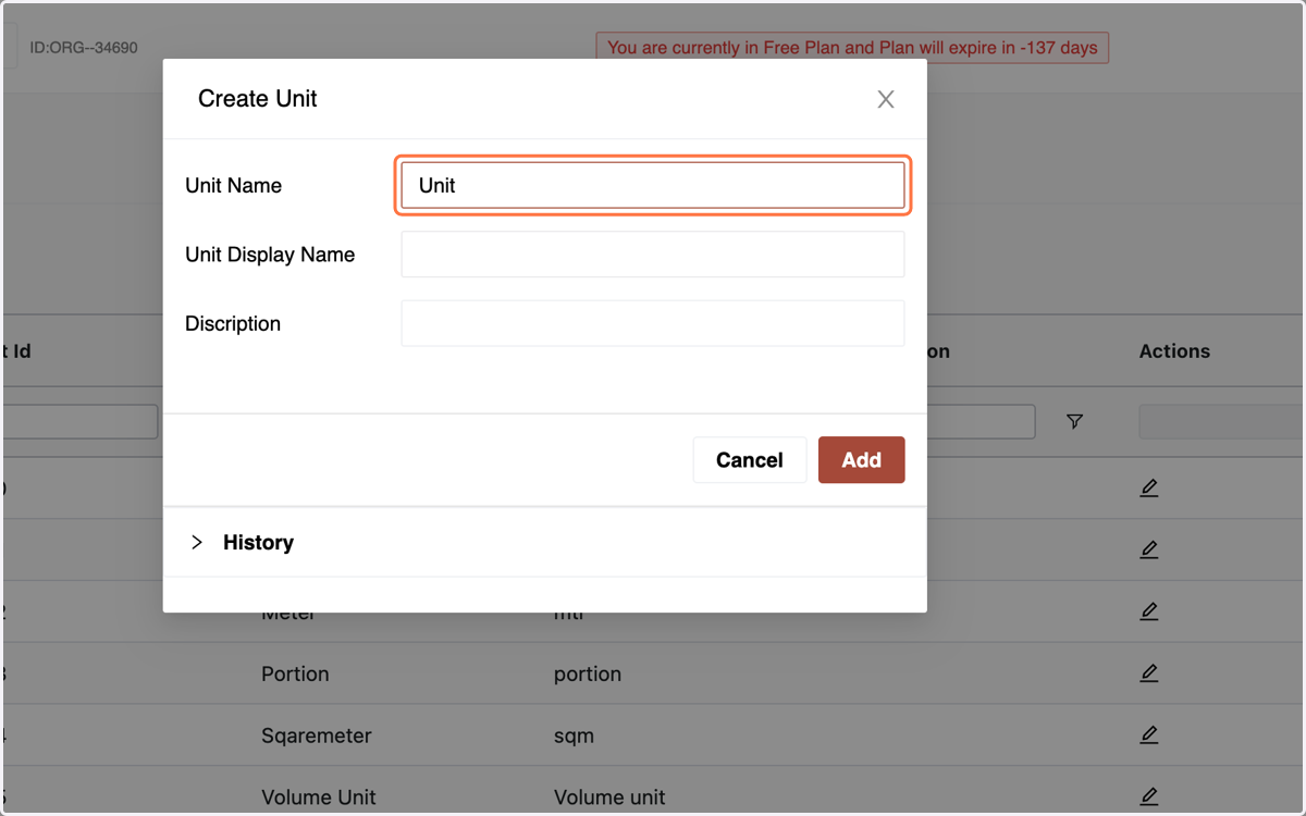 Enter Unit Name