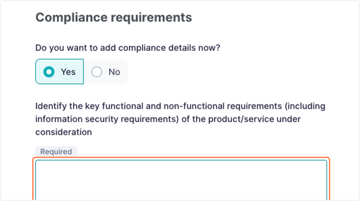 If your workspace has a Compliance module, you can either answer the pre-selected questions now, or -
