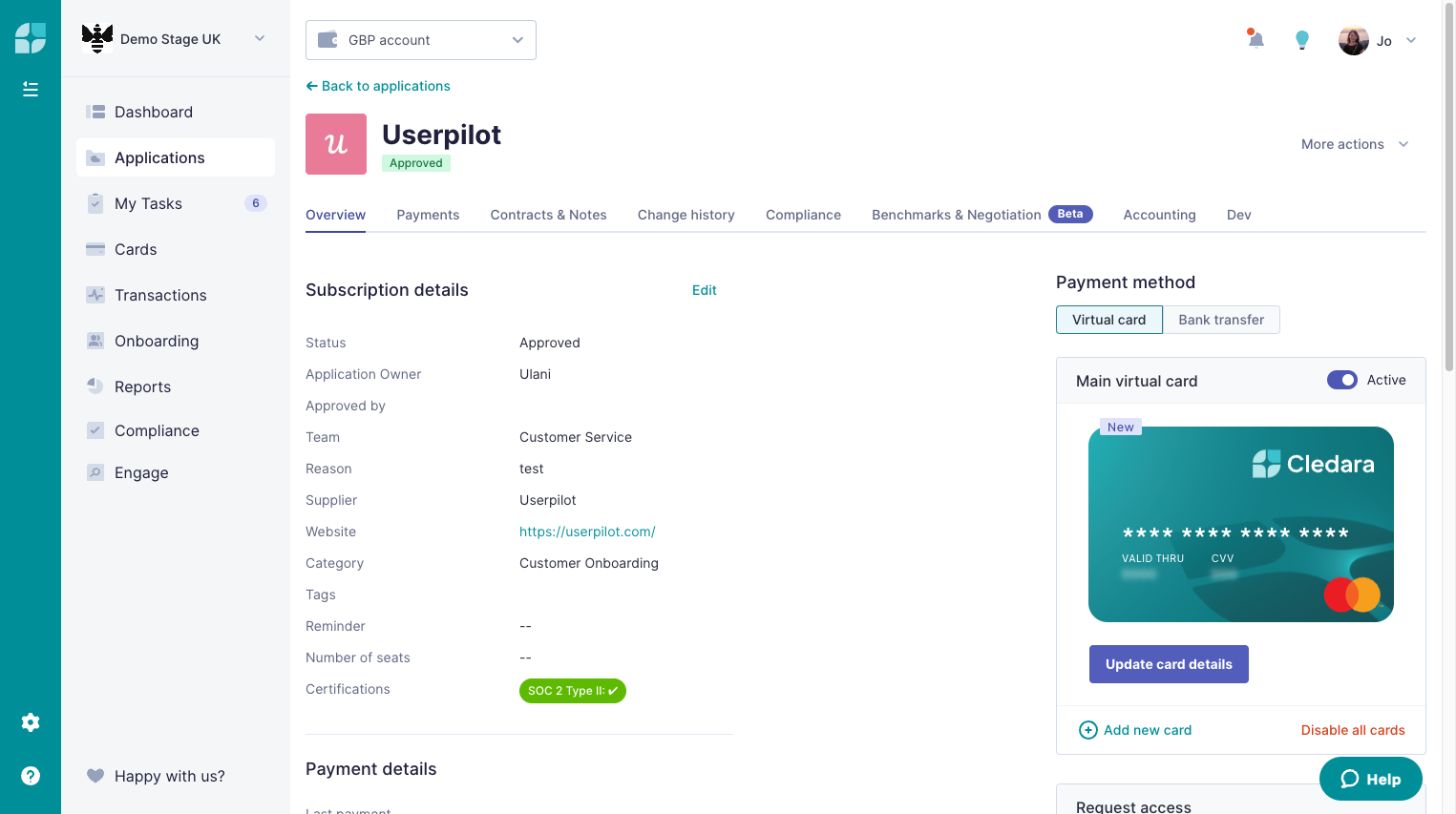 If you are the last approval needed, you will see the application updated with the approved changes.