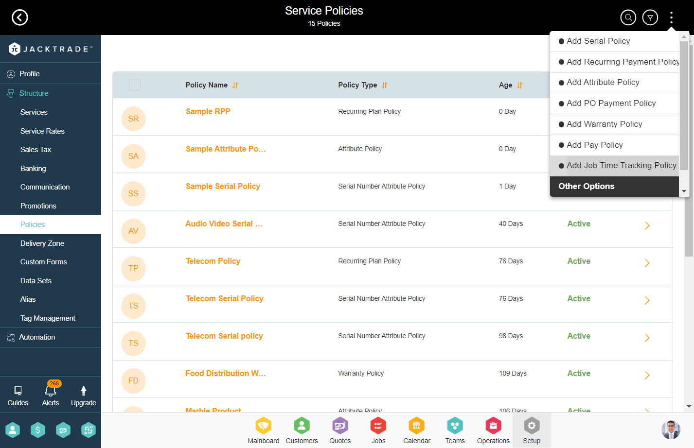 Click on Add Job Time Tracking Policy