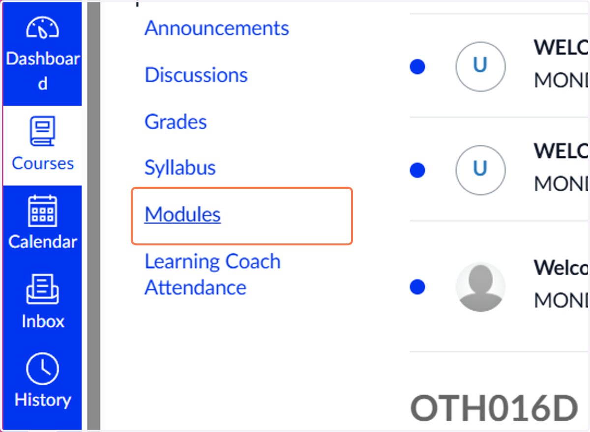 Click on Modules