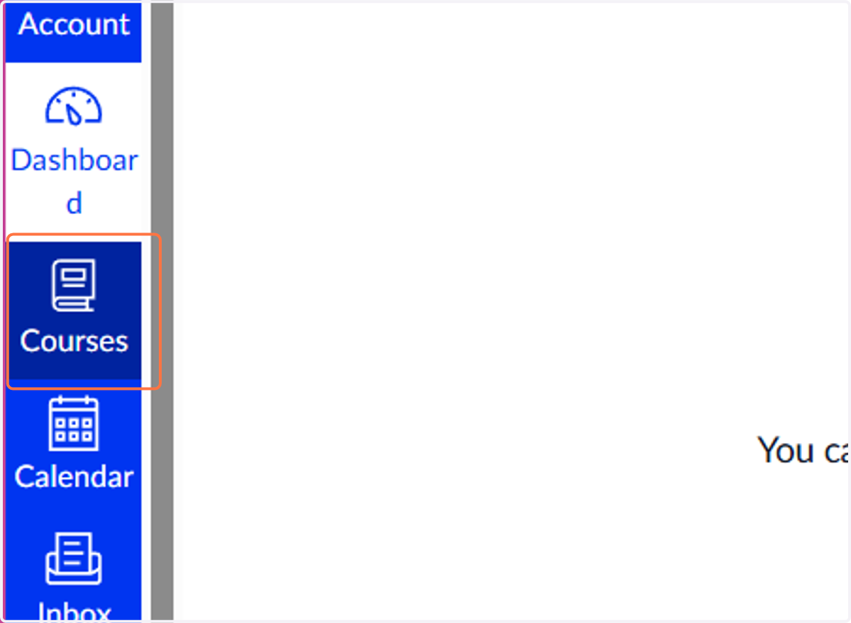 Click on Courses in the left side bar