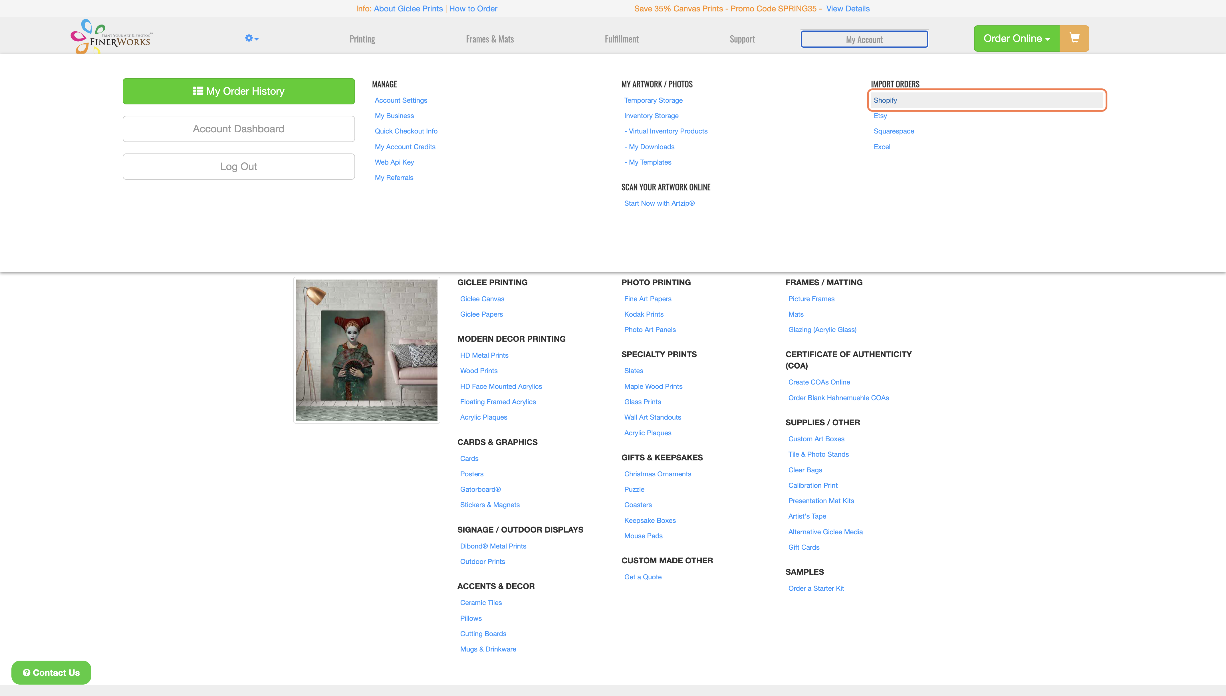 Click on Shopify