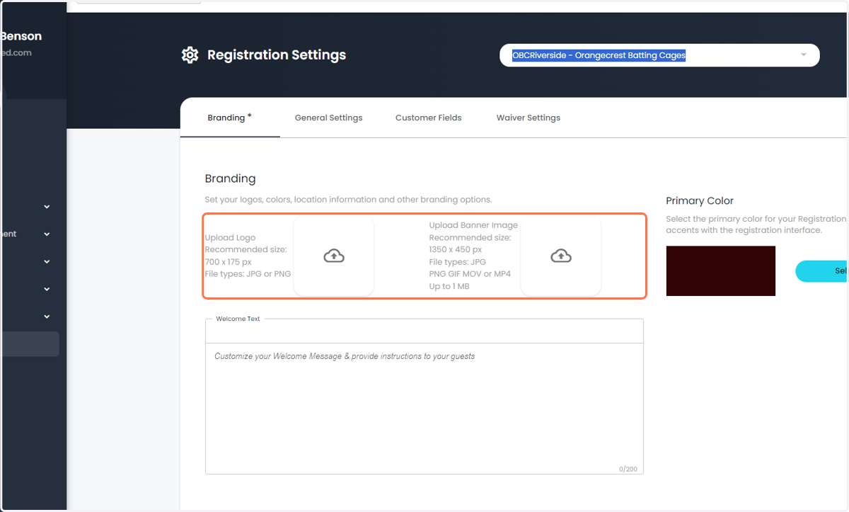 Upload a Logo and Banner Image