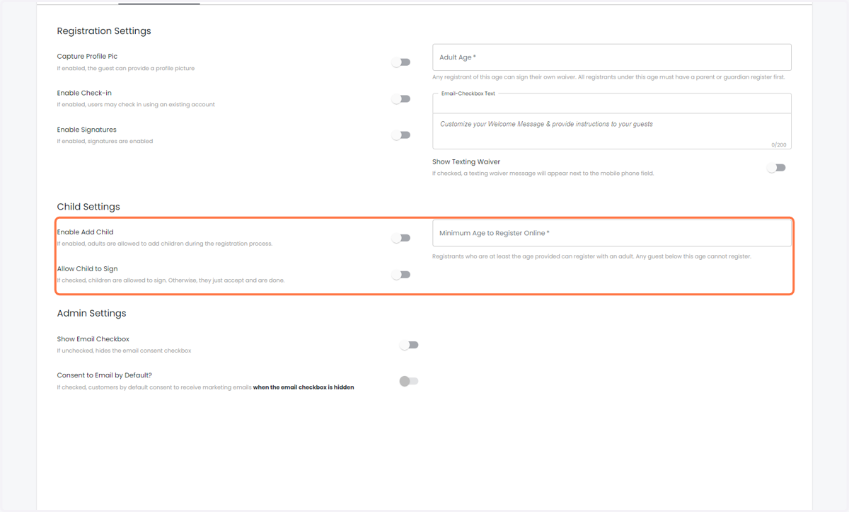 Configure Minor Settings