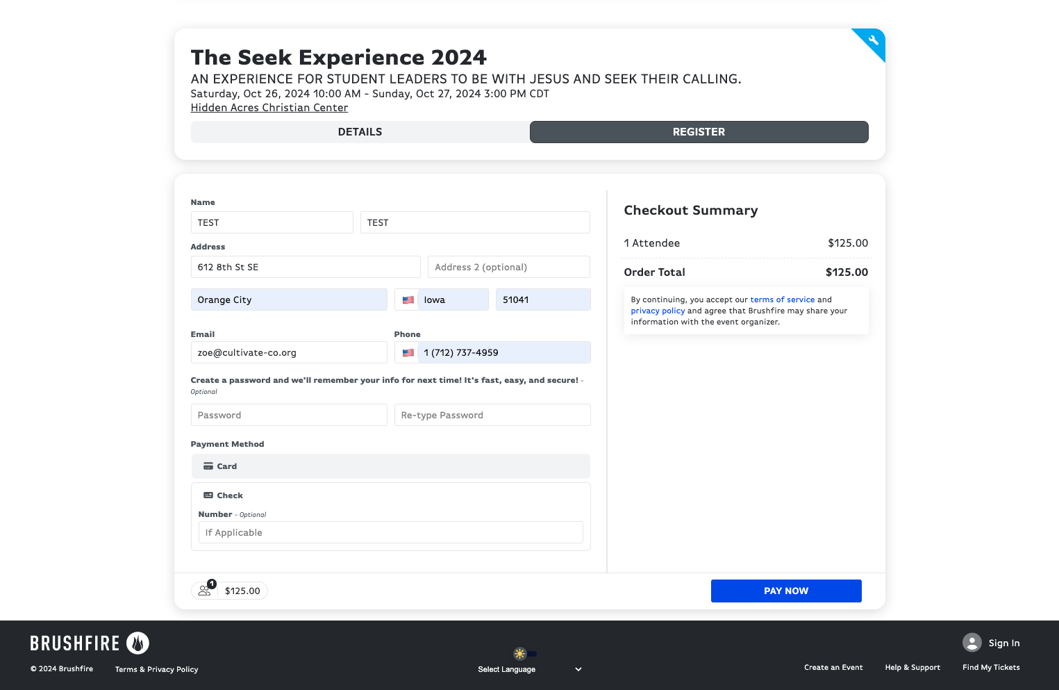 Click on PAY NOW