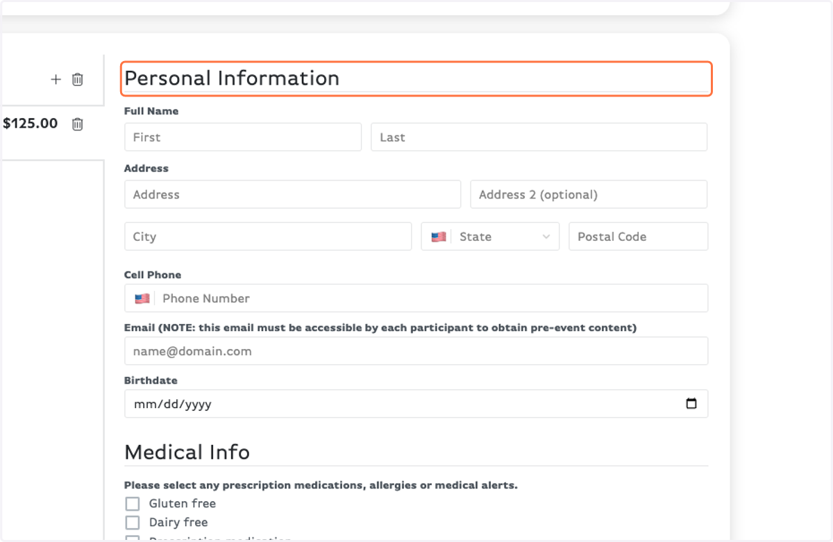 Fill out your Personal Information