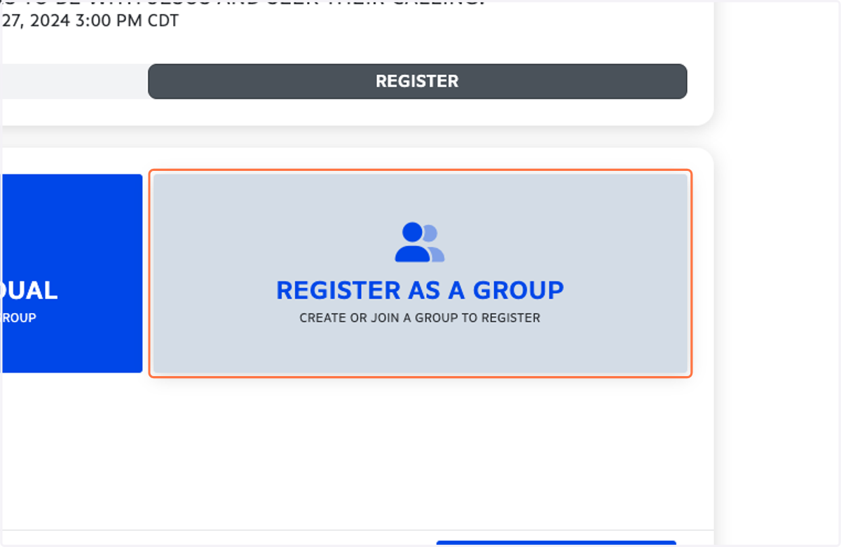Click on REGISTER AS A GROUP…