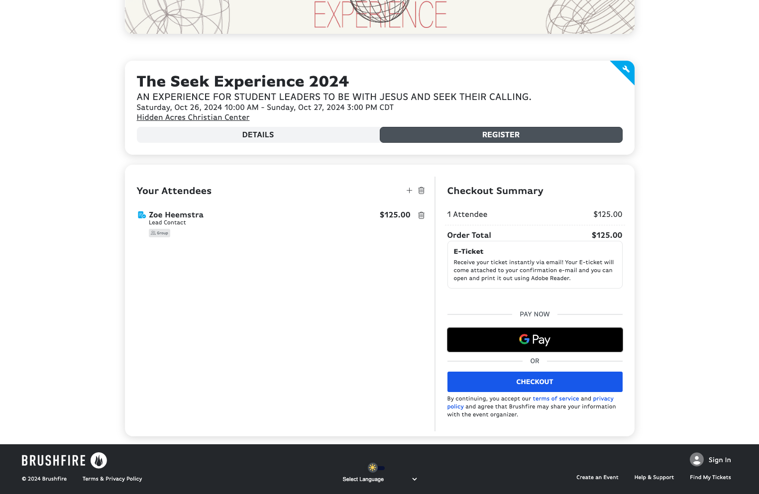 Click on CHECKOUT
