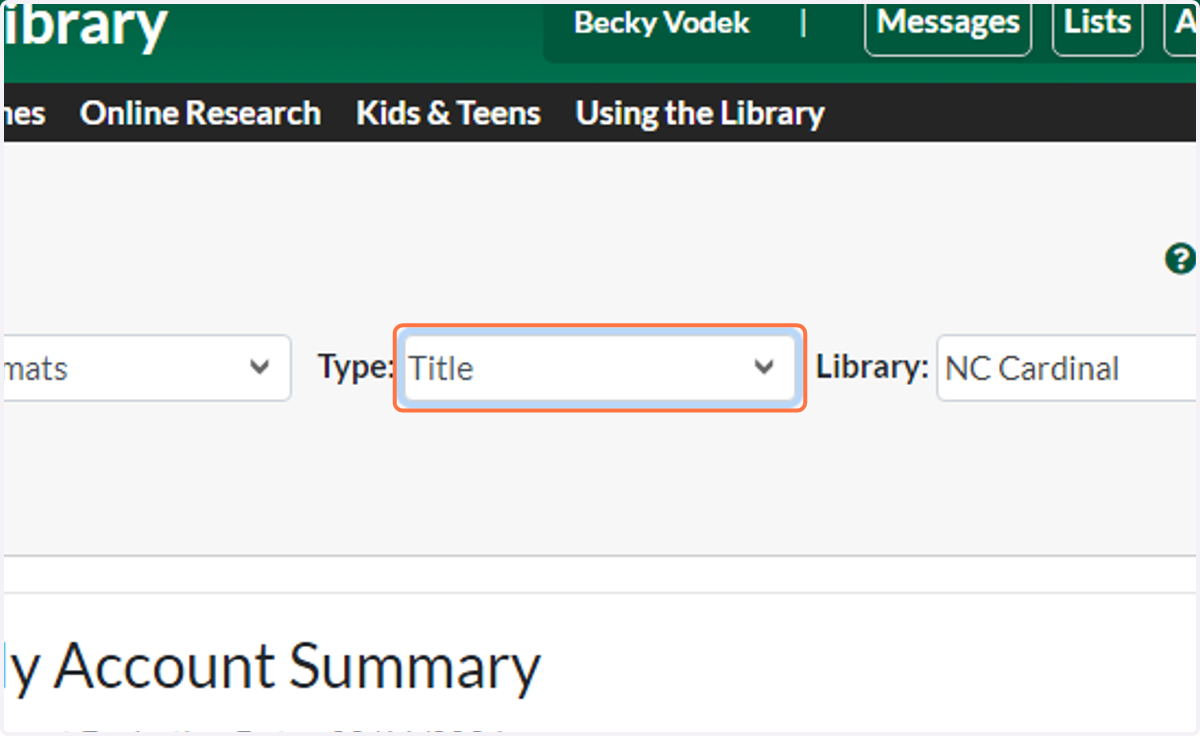 Select Title from Type: