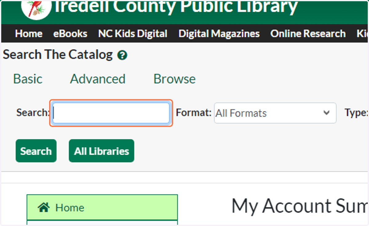 Click on Search: