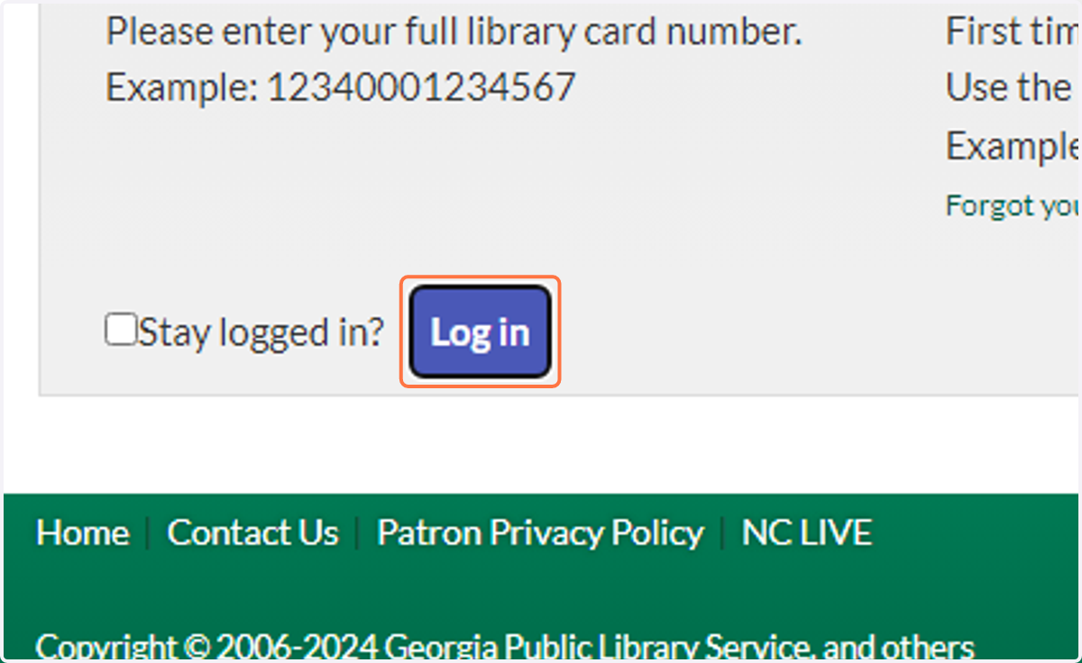 Click on Log in.