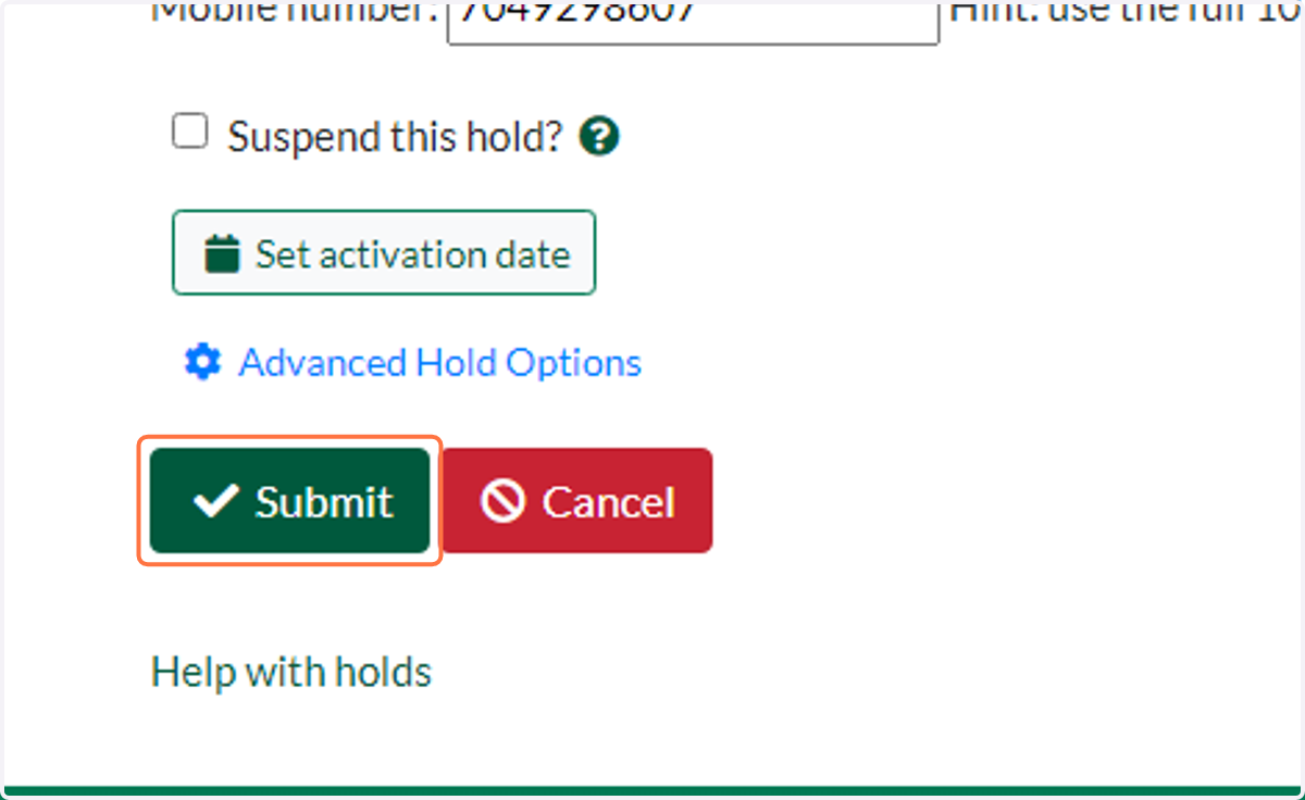 Click on Submit