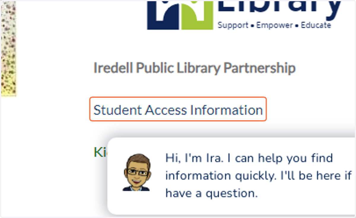 Click on Student Access Information