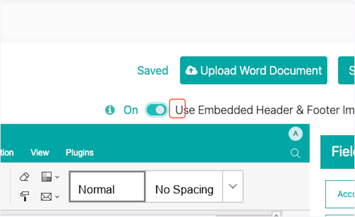 Check Use Embedded Header & Footer Image in Proposal (for Word documents only)