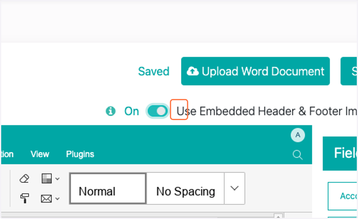Check Use Embedded Header & Footer Image in Proposal (for Word documents only)