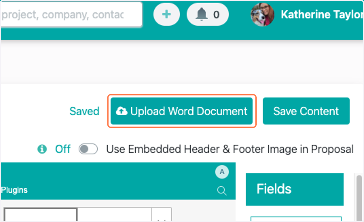 Click on Upload Word Document