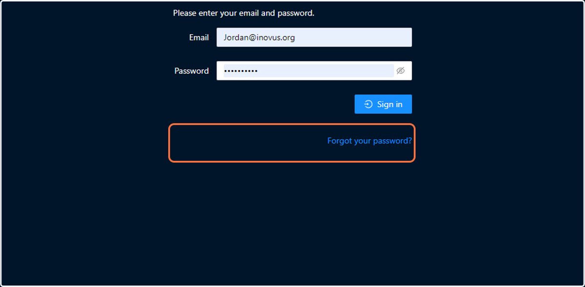 Click on Forgot your password?