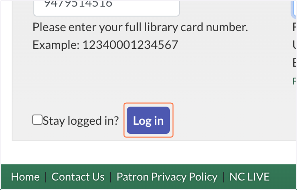 Click on Log in